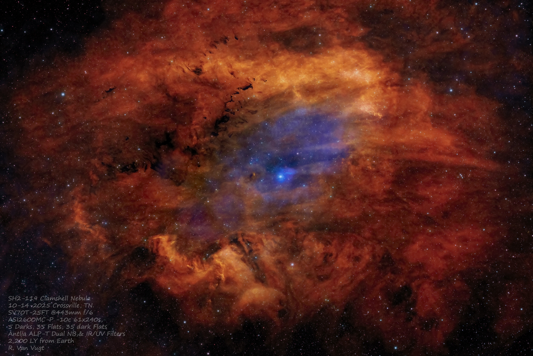 Stellarvue 70 Triplet - Clamshell Nebula - Robert Van Vugt