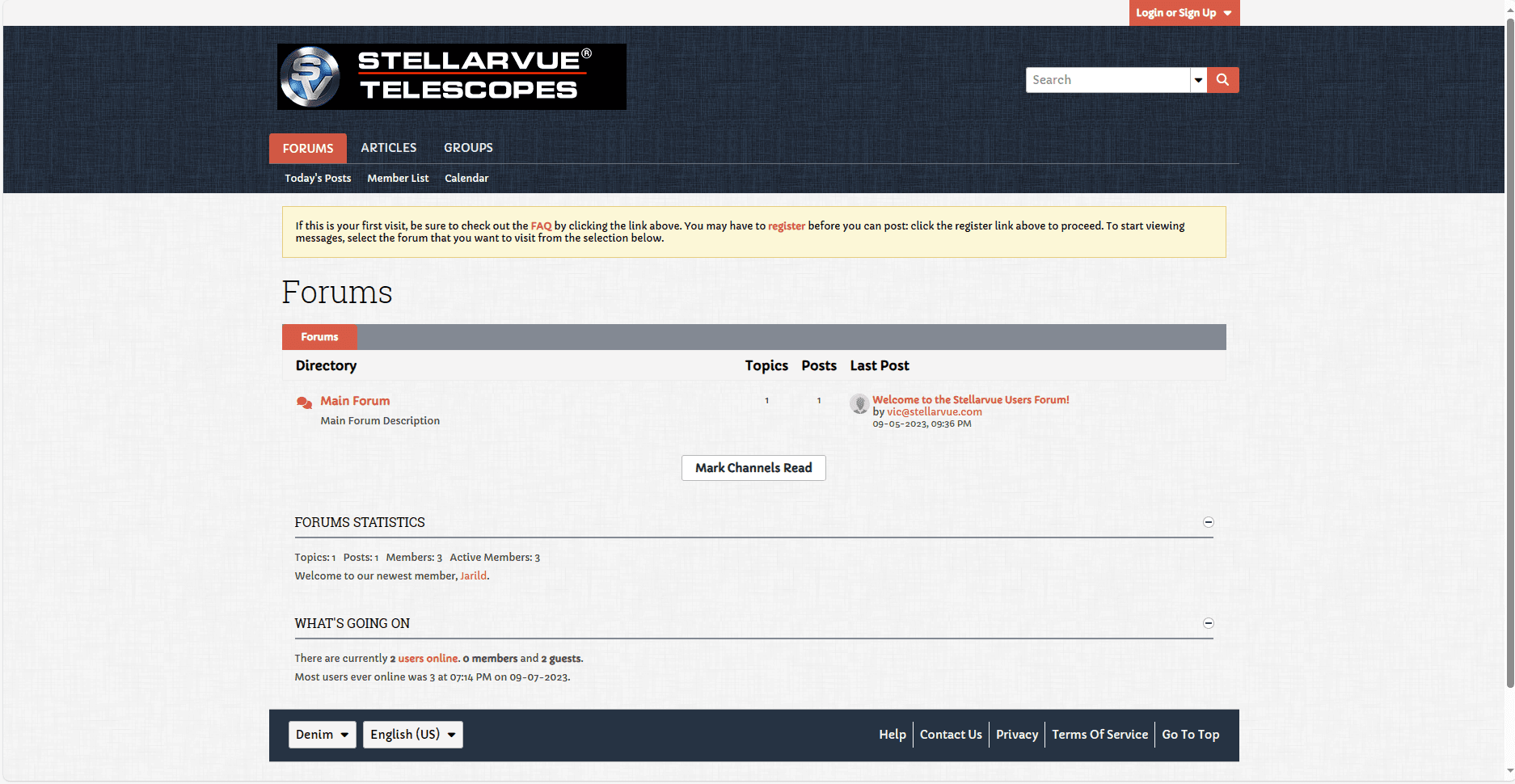Stellarvue Users Forum home page