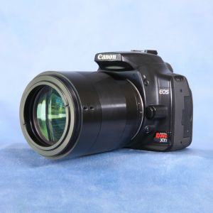Stellarvue SFFX-1 Photographic Field Flattener attached to a Canon DSLR (camera not included)