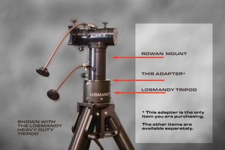Losmandy Mount Adapter with Rowan AZ100 Mount and Losmandy HD Tripod
