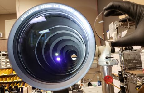 80-mm front lens element next to SVX152T in production