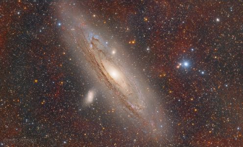 Andromeda Galaxy with Ha Clouds - Dennis Sprinkle