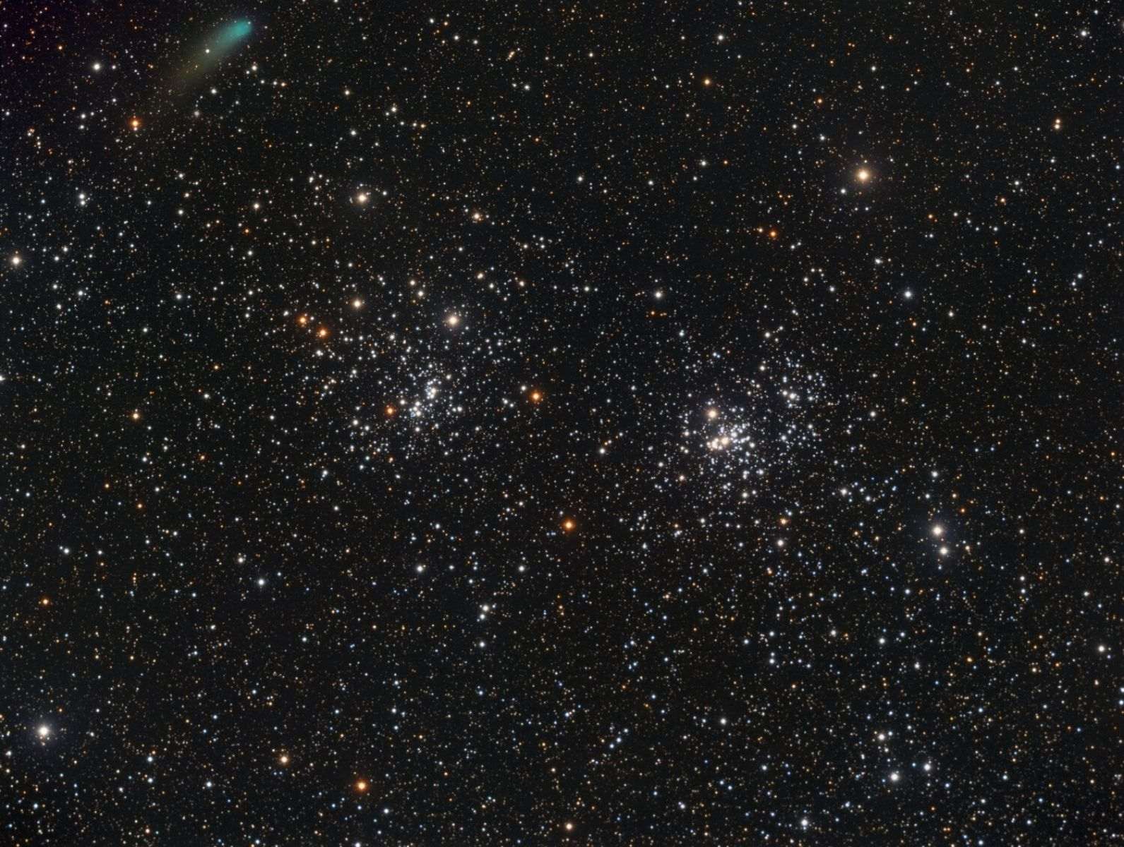 Comet Passing Double Cluster - Charles Lillo - Stellarvue