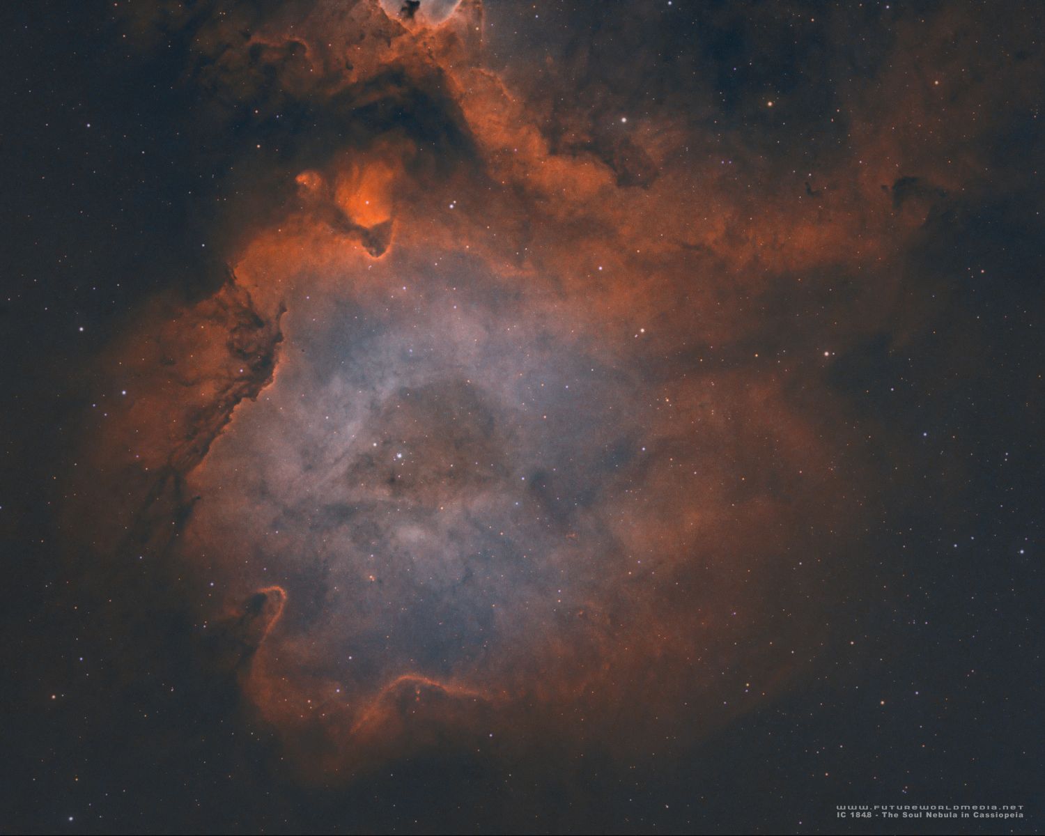 IC 1848, Half of the Soul Nebula in HOO - Douglas J Struble - Stellarvue
