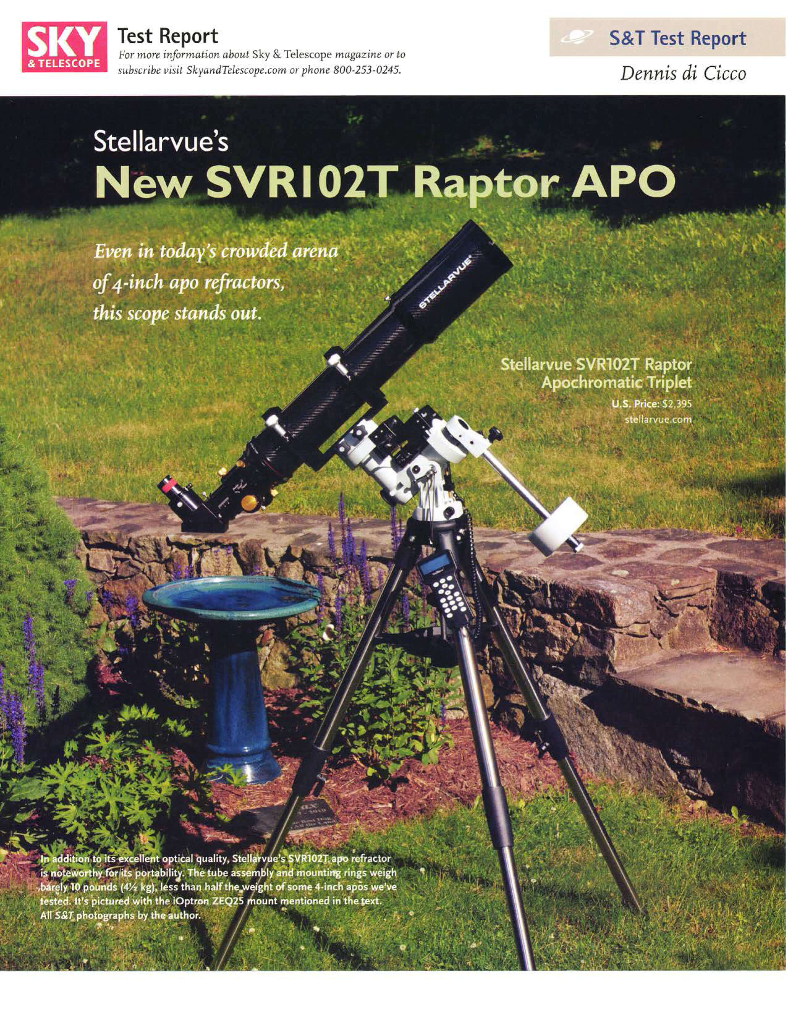 Sky and Telescope Review SVR102T