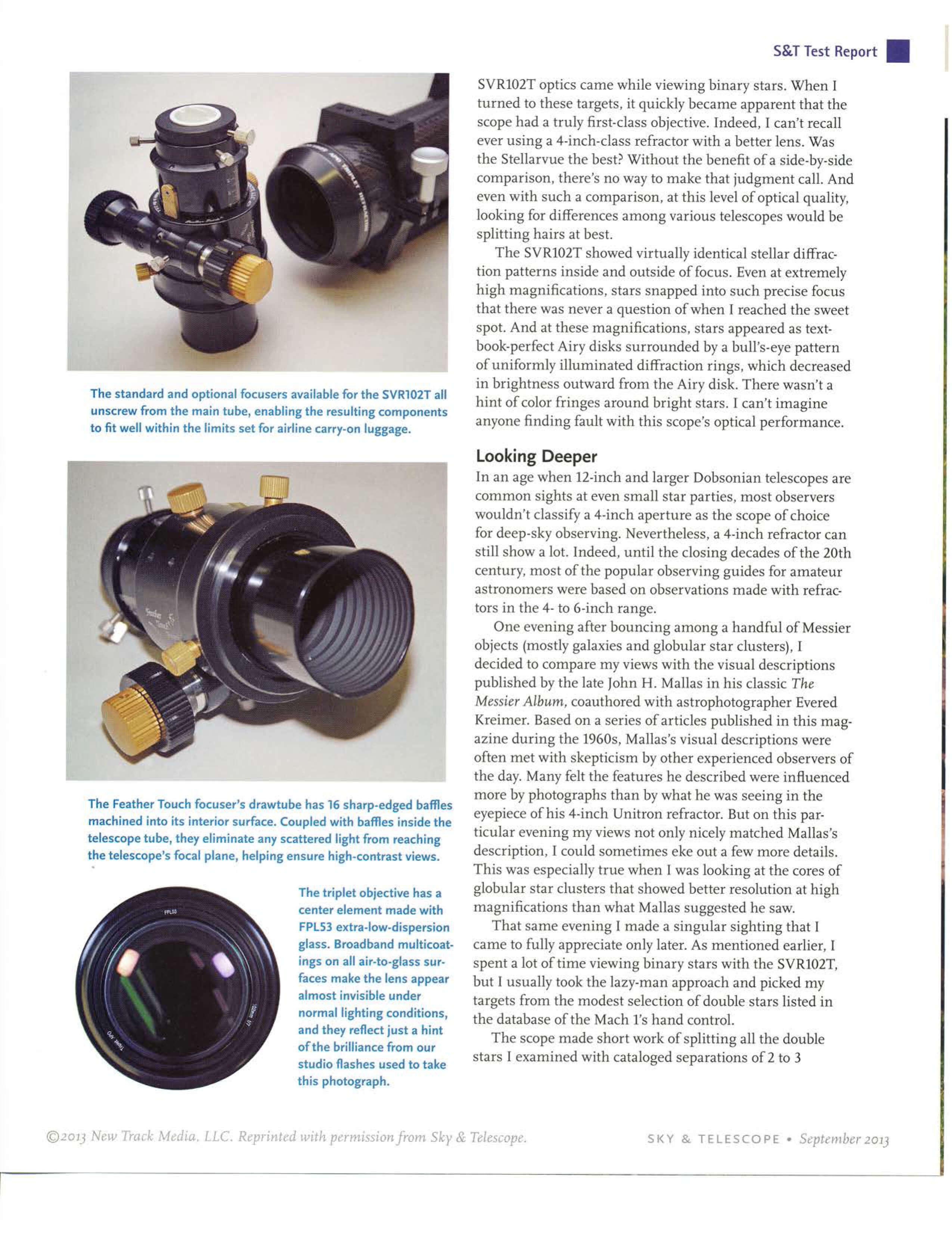 Sky and Telescope Review SVR102T